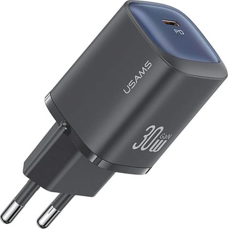 USAMS Ład. siec. CC251 30W GaN USB-CFast Charging HC Series czarny/black CC251TC01