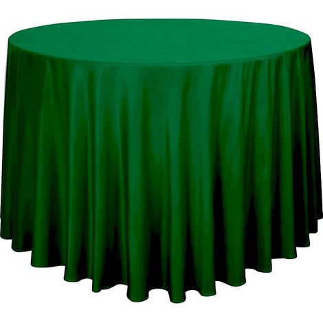 Cette nappe ronde au toucher soyeux est idéale pour les restaurants, les mariages et toutes sortes de réceptions. Vert, diamètre 228 cm (1/5)