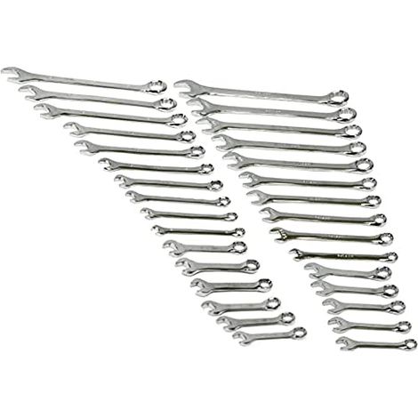 Rolson 46895 Set di chiavi inglesi in acciaio cromo vanadio lucido, multicolore (32 pezzi) (1/2)