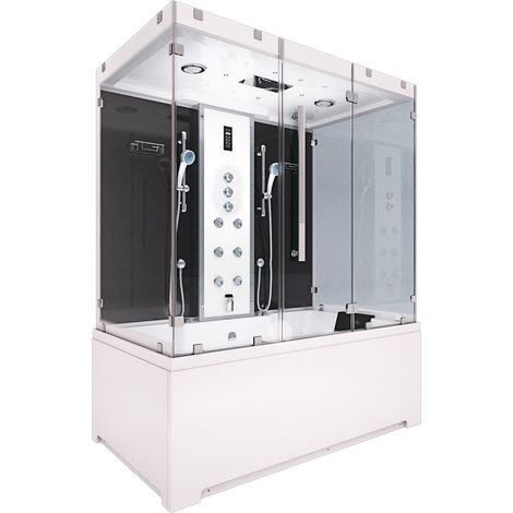 Kombination Badewanne Dusche K80-SW-TH-B-SC-EA Duschtempel 180x100 cm aktive Schlauch-Reinigung (1/5)