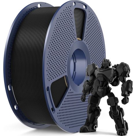 PETG Filament 1.75 mm, Haute Résistance Filament d'imprimante 3D PETG, Durabilité et flexibilité inégalées, Convient à la plupart des imprimantes 3D FDM, Bobine de 1 kg, PETG Noir (1/5)