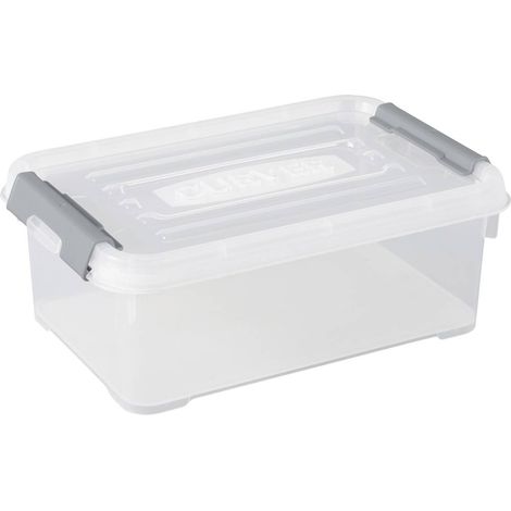 Curver 243810 Scatola di immagazzinaggio HANDY impilabile (L x L x A) 294 x 194 x 110 mm Trasparente, Argento 1 pz.