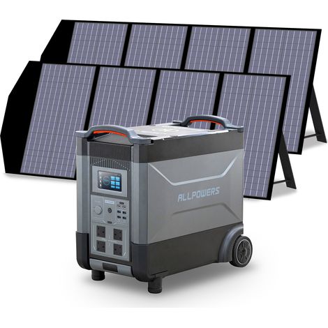 Home Battery Power Station LiFePO4 3600Wh, Voice Control With 2Pcs 140W Solar Panel For Home Backup Outdoor ALLPOWERS R4000 (1/5)