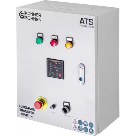 Könner & Söhnen – Commutateur de transfert automatique pour générateurs à essence – Compatible monophasé et triphasé – Démarrage automatique programmable – Connecteur 8 broches (1/4)