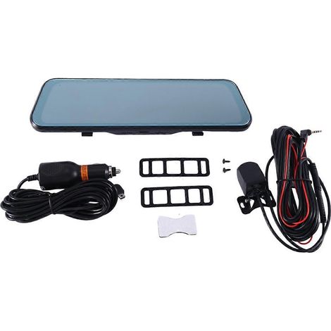 Cámara de salpicadero DVR para coche de 10 pulgadas y 1080p con doble lente, grabadora de conducción Full HD y transmisión en directo. (1/5)