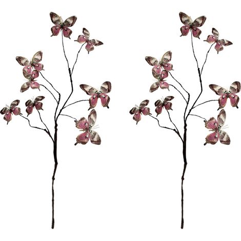 Due eleganti steli di fiori a farfalla rosa-grigi
