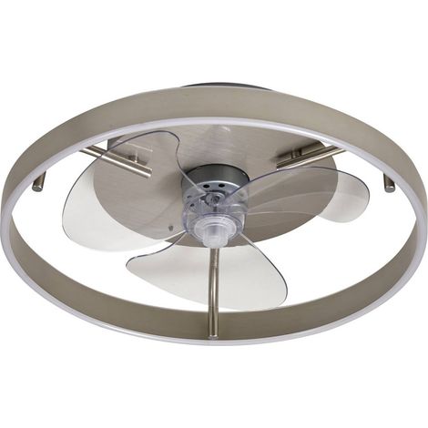 Lindby Ventilador de techo con lámpara 'Momitu' en Gris Aluminio