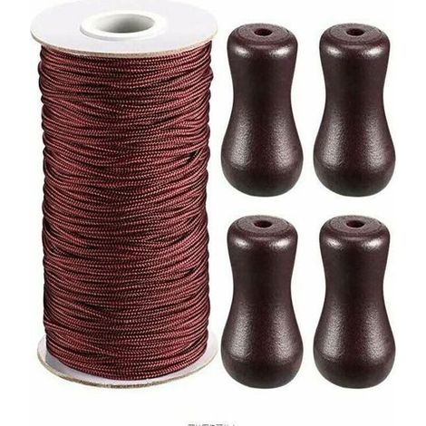 Corde tressée marron Superma, rouleau de 55 m avec 4 pendentifs en bois marron (marron), Fonepro (1/5)
