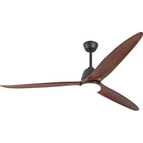 Ventilatore da soffitto moderno nero 72" con luce LED 3 tonalità e pale in legno (1/5)