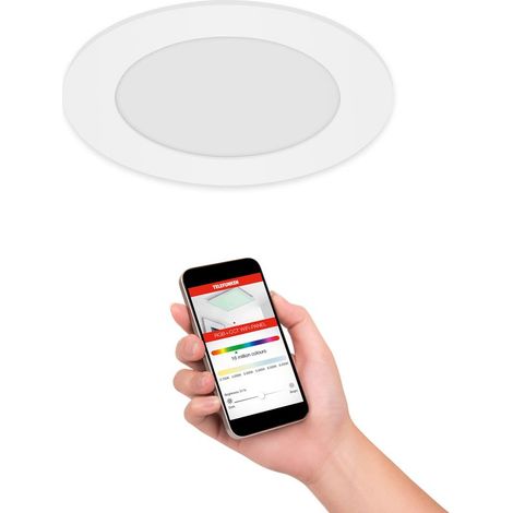 LED Einbauleuchte WiFi Smart RGB dimmbar IP23 App Steuerung Ø12cm 6W Telefunken (1/5)