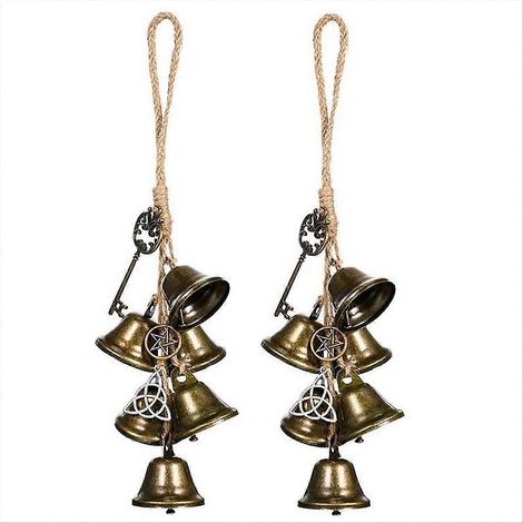 Lot de 2 carillons à vent de sorcière à suspendre à une porte, décoration (1/5)