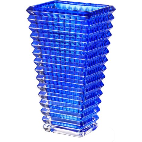 Vases en Cristal Bleu pour centres de Table, Grand Vase à Fleurs, Vase Moderne pour Salon, étagère, Table à Manger, Anniversaire, cheminée, 22,9 cm (1/5)