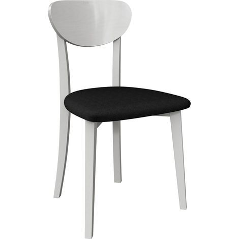 Chaise Victorville 381, Blanc, 86x47x48cm, Tissu, En bois, Bois (1/5)