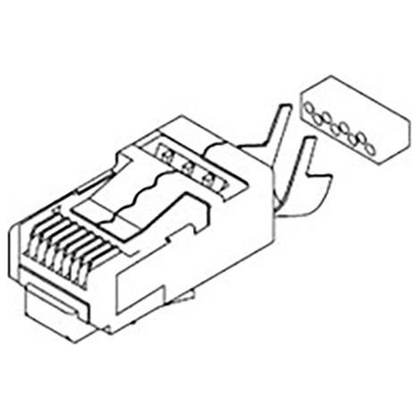 MOLEX CAT 5-7 MOD JACK 449150001 MÂLE TRANSLUCIDE