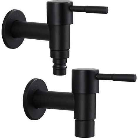 Acier inoxydable noir extérieur jardin mural salle de bain Machine à laver robinet robinet baignoire toilette vadrouille piscine robinet (laver vadrouille) (1/3)