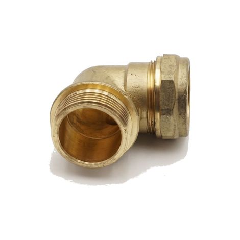 PrimaPlus 35mm x 1.1/4" Male Brass Compression Elbow Fitting (1/3)
