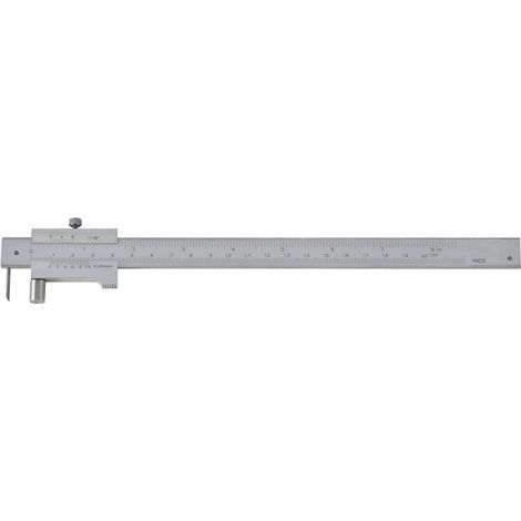Fortis Anreiß-Messschieber 200mm mit Rolle, rostfrei und HM-Spitzen, rostfrei