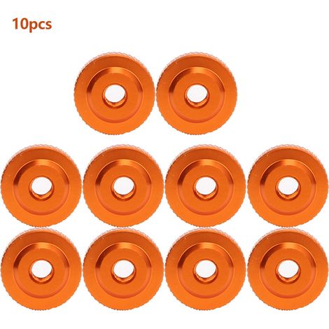 Lot de 10 écrous M4x14x5 à serrage manuel Écrous de fixation en alliage d'aluminium, couleur orange