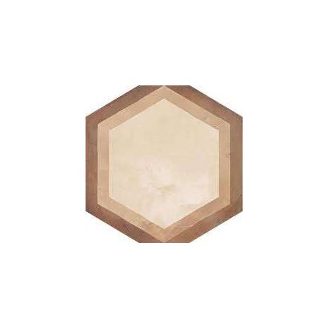 Carrelage sol / mur hexagonal effet ciment vieilli beige 25x21,6 cm TERRA CORNICE HEXAGONAL (vendu par boite de 1,17m2) (1/3)