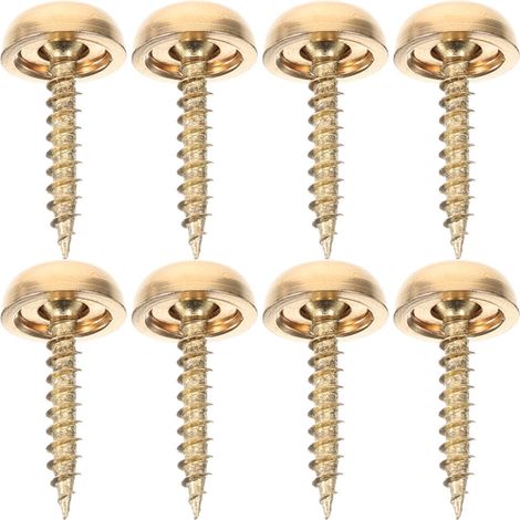 Lot de 8 Vis Autotaraudeuses Décoratives Capuchons en Laiton Doré, 15 Mm, Caches Décoratifs pour Miroir et Fixation Murale, Vis à Bois Esthétiques pour Bricolage et Amélioration (1/5)