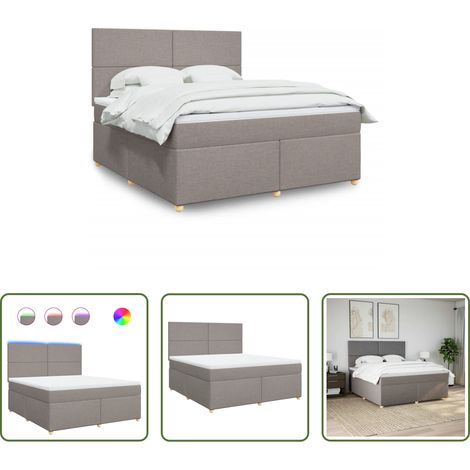 Matelas à ressorts ensachés -  Sommier à lattes de lit avec matelas Taupe 180x200 cm Tissu (1/5)
