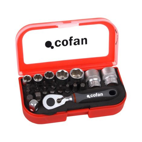 Set mini carraca vasos y puntas 1/4 de 23 piezas 14009020 (1/3)