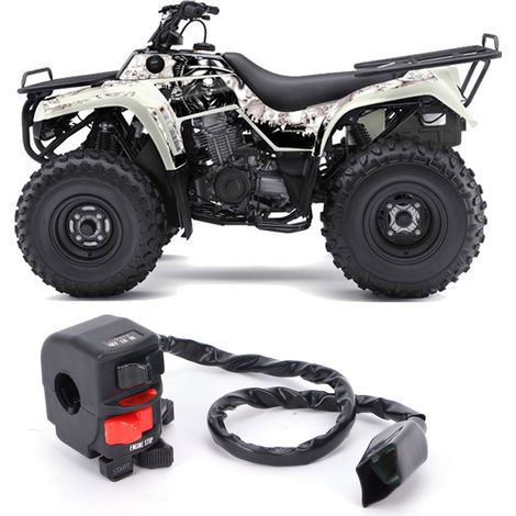 Le commutateur combiné gauche/droite commande l'allumage/l'extinction des phares, les feux de croisement/route, le démarrage/l'arrêt du moteur et le papillon des gaz. Compatible avec Kawasaki Bayou KL (1/5)