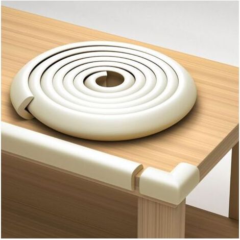 Éléments de protection pour bords et angles de meubles – Kit de sécurité bébé et enfant, non toxique, adapté aux tables, cheminées et plans de travail – Couleur blanche (1/4)