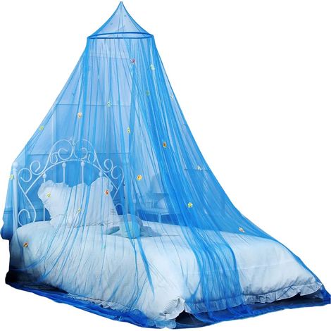 Moustiquaire dôme, installation facile, maille fine, résistante à l'usure, étoiles, ciel de lit princesse, couvre-lit fluorescent, rideau, accessoires pour la maison (1/5)