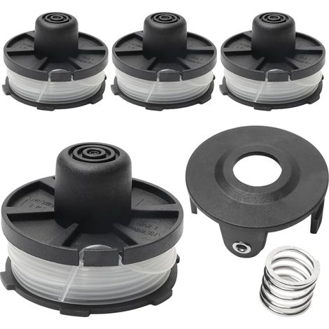 Bobine fil coupe-bordure, 4 pièces avec couvercle et ressort, compatible Makita 195858-1/196146-9. (1/5)