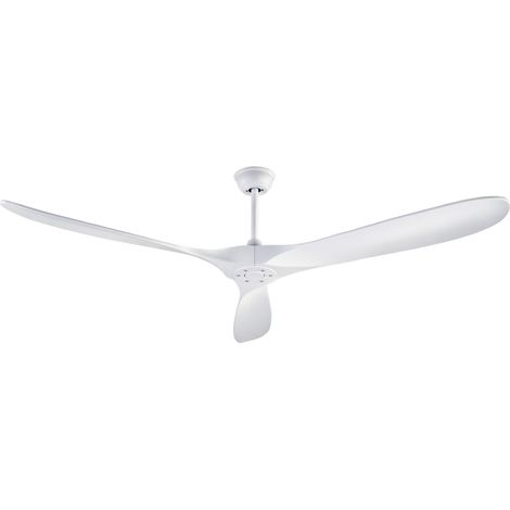 Ventilador de techo blanco moderno de 72 pulgadas, 3 aspas de madera, sin luz, con mando (1/5)