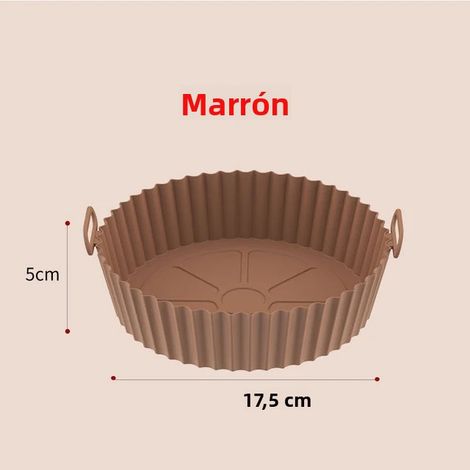 Tapis de cuisson rond en silicone réutilisable (marron), antiadhésif (1/5)