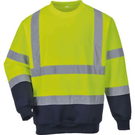 Bicolores Sweatshirt Hivis Farbe: Orange/Navy Größe XXL - Portwest