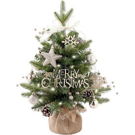 Mini-Weihnachtsbaum für den Schreibtisch, weihnachtliche Dekoration, drehbare Spieluhr, Mini-Weihnachtsbaum, lustige Wohndekoration (1/5)