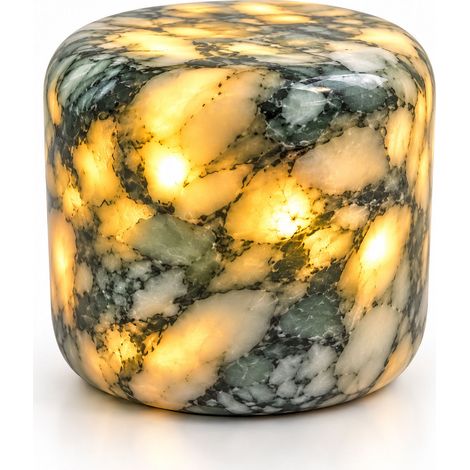 LED-Dekolampe aus Naturstein Verde Alpi, 9,5 cm – warmes Licht (1/5)