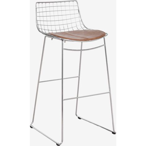 SKLUM Hoher Hocker mit Rückenlehne aus Stahl Renee  ↑75 cm         Chrom                        