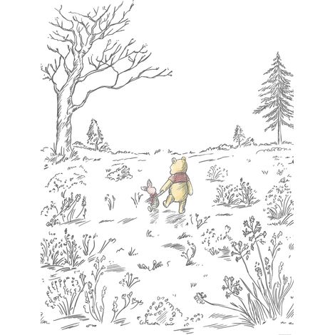 Papier peint panoramique enfant Winnie l’Ourson Promenade (1/5)