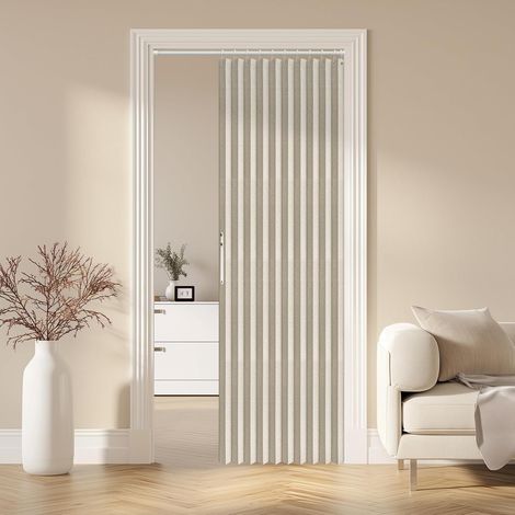 Rideau de Porte magnétique 100% occultant Invisible pour Porte en accordéon - pour Chambre à Coucher, Salon - Blanc crème - 106,7 x 198,1 cm (1/5)