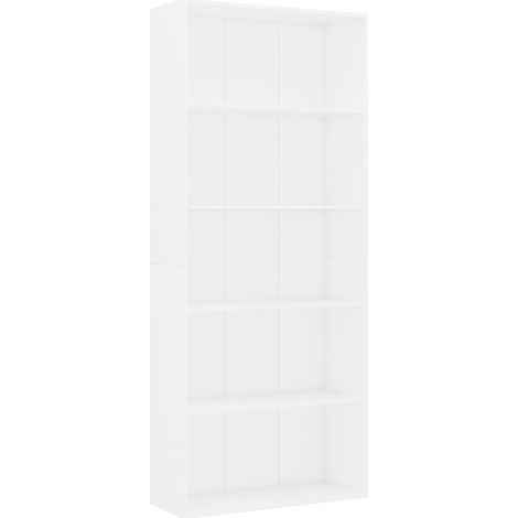 Maison Exclusive - Bücherregal 5 Fächer Weiß 80x30x189 cm Holzwer