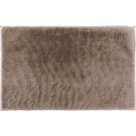 Tapis rectangle 60 x 90 cm imitation fourrure feline Taupe (1/3)