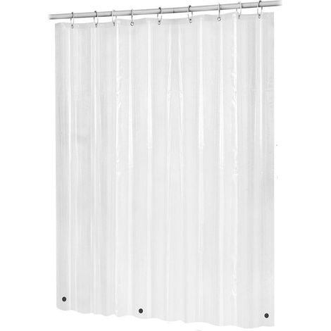 Rideau De Douche Transparent - Avec 6 Poches Pour Appareil - 180 x 180 cm - En EVA Anti-Moisissure - Pour Salle De Bain (1/5)