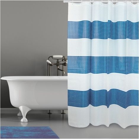 Rideau de bain de polyester. 180x200 cm MSV Prem. Quadro az.