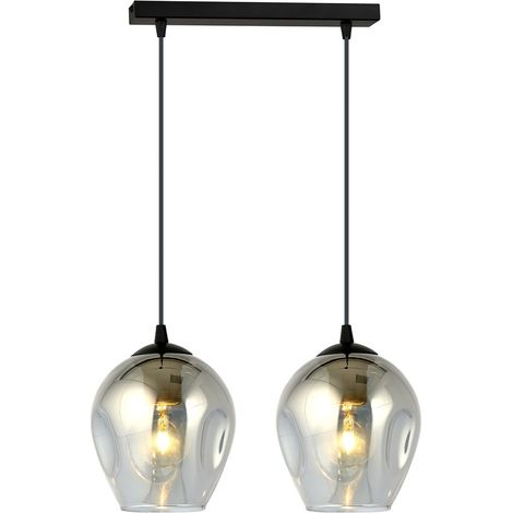 Lampada a Sospensione Istar, Acciaio verniciato a polvere, Vetro, Nero, Grigio, 40x100x14 cm (1/4)