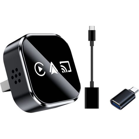 Questo adattatore wireless 3 in 1 per CarPlay supporta Mirror Link, CarPlay e Android Auto. È dotato di un pratico dongle USB, converte la connessione cablata in wireless per CarPlay ed è plug-and-pla