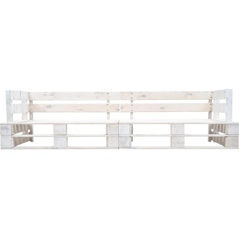 Maison Exclusive - Garten-Palettensofa 2-Sitzer Weiß Holz (1/3)