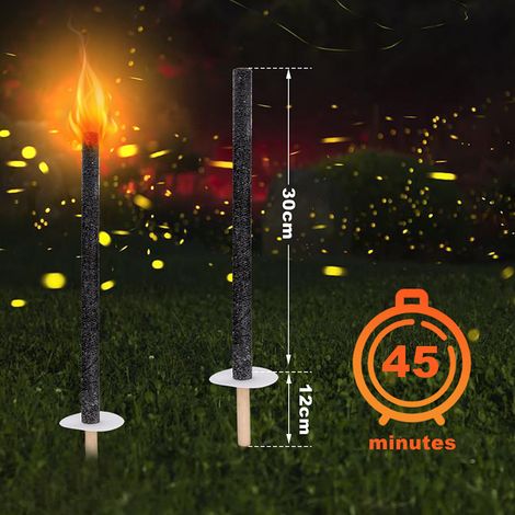 Randaco 25x torce da giardino torce per bambini torce di cera torce da giardino torce selezionabili tempo di combustione 45 Min