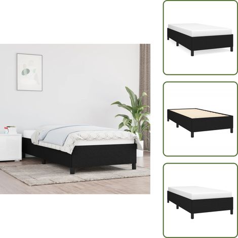Bettgestell ohne Matratze Schwarz 90x200 cm Stoff - Bettrahmen - Doppelbett - Boxspringbetten - Lattenrost - Schlafzimmermöbel (1/5)
