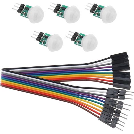 5pcs AM312 IR Human Sensor Mini Module HC-SR312 Automatic Motion Detector Pyroelectric Infrared PIR with 10-Pin Wire DC 2.7 to 12V (1/5)