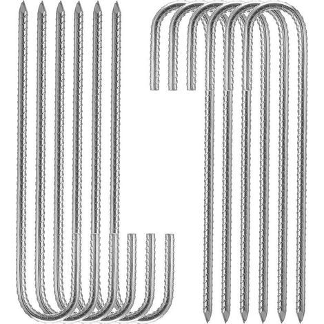 argent Piquets de fixation sol XL, Sardines, Lot de 10, galvanis, tente, 30 cm, Acier lectrozingu (1/4)
