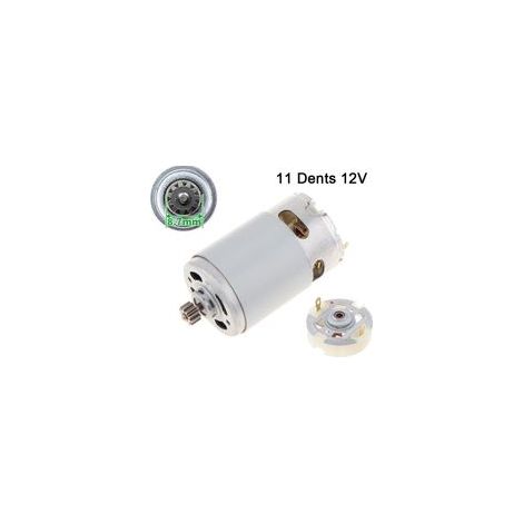 Motor de CC RS550 de dos velocidades con 11 dientes, motor de escobillas de 12 V, más portaescobillas de servicio.